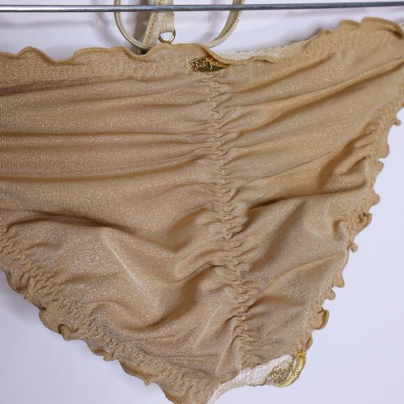 LULI FAMA Molded Underwire Top & Wavy Ruched Back Bikini Two Piece Women's S - Picture 8 of 12